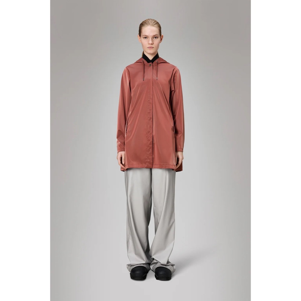 RAINS NEW A-Line W Waterproof Jacket‎ 18050 in Honor/Rust Size Medium